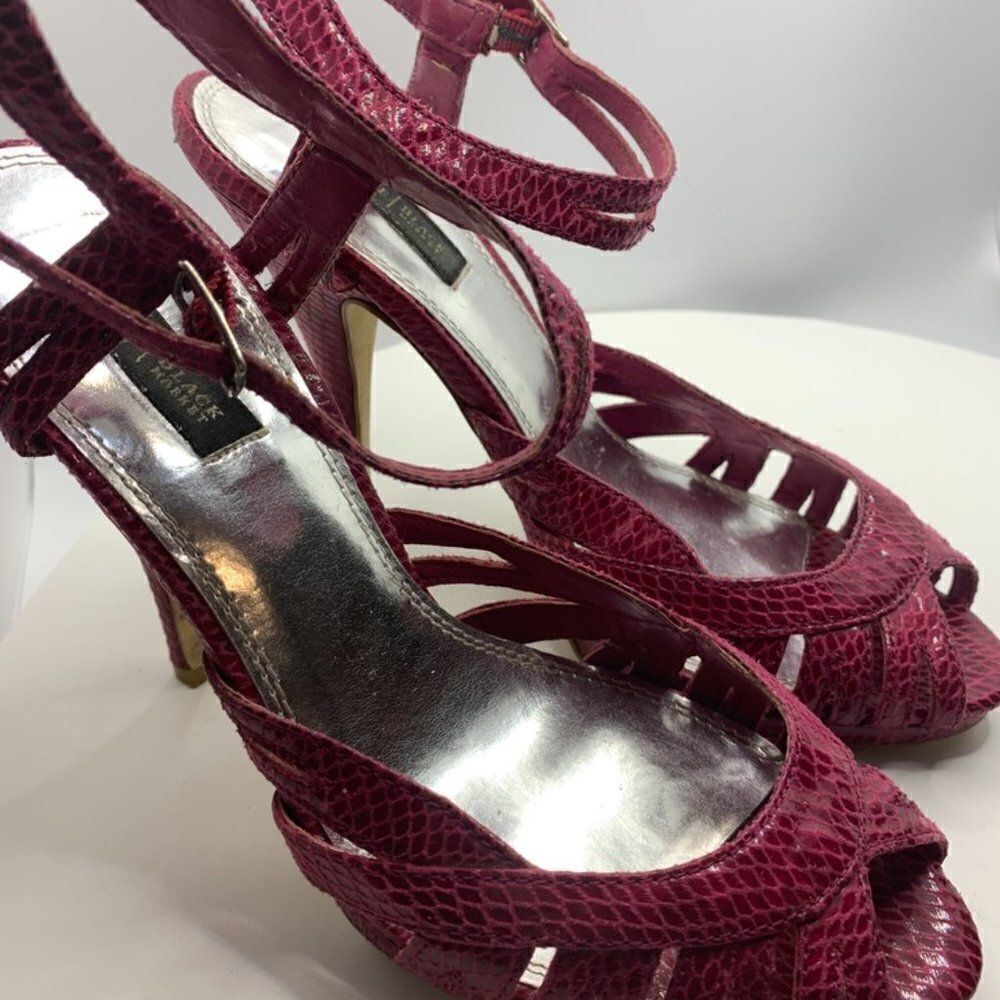 White House Black Market Pink Snakeskin Slingback 4.5 Heel - Picture 3 of 6